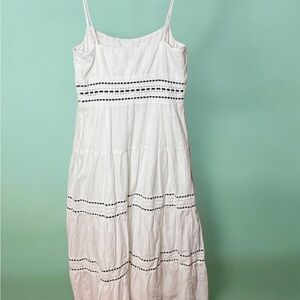 LOFT White and Black cotton eyelet Maxi Dress boho